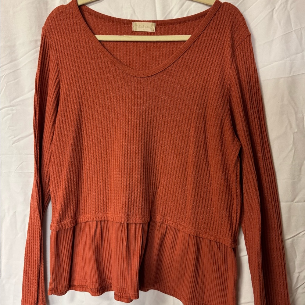 Altar’d State Rust Long Sleeve Top